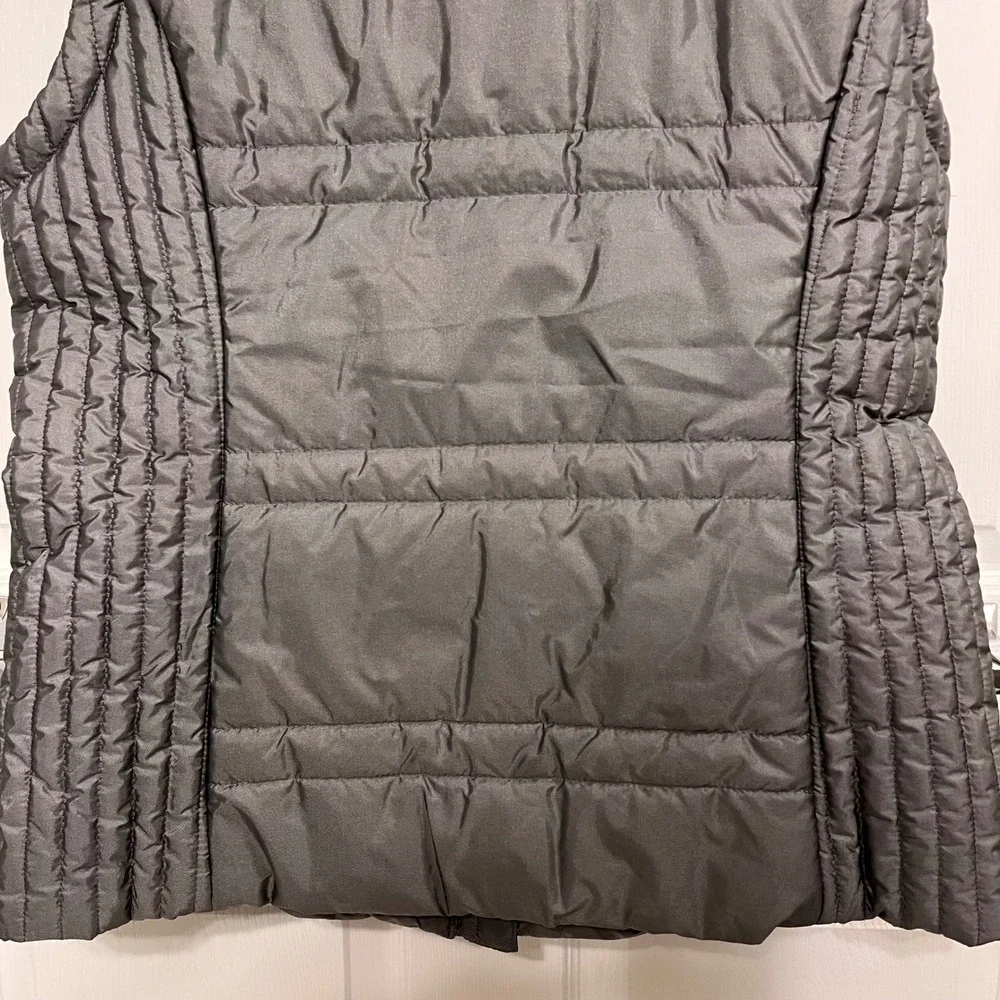 New York & Company Womens Puffer Vest Gray Quilted Zip Up Sleeveless Jacket L